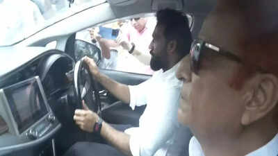 Sitapur police deployed drones to monitor crowds outside the jail as azam khans release attracted large numbers of supporters.jpg