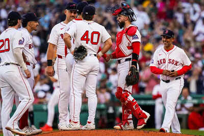 Boston red pitcher jose de leon 78 is relieved as they take on the detroit tigers in the seventh inning.jpg