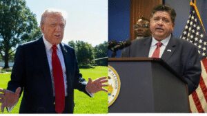 Donald trump left jb pritzker ap.jpg
