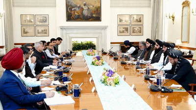 External affairs minister s jaishankar with his afghani counterpart amir khan muttaqi during a meeting in new delhi.jpg