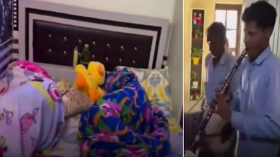Mother hires dhol to wake kids up.jpg