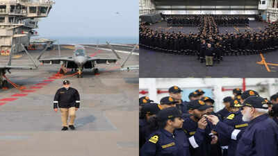 Dinner, songs, yoga & more: How PM Modi spent Diwali with Navy on INS Vikrant; watch MiG-29s in action | India News Pm modi celebrates diwali on ins vikrant.jpg