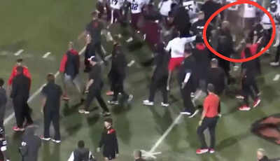 Police using pepper spray on players screengrab from post on x.jpg