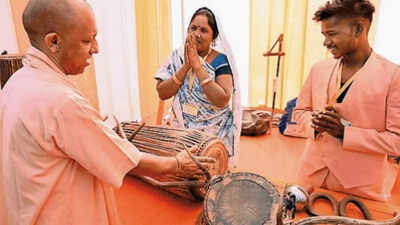 Chief minister yogi adityanath visits a stall during an event as part of 39janjatiya gaurav divas39 celebrations in sonbhadra on saturday.jpg