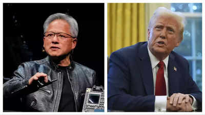 Donald trump to nvidia ceo jensen huang at saudi summit i see my friend jensen is here apple ceo tim cook isnt.jpg