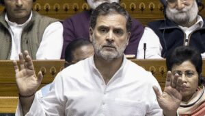 Rahul gandhi during his address in lok sabha.jpg