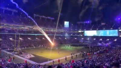 What happened after a rogue firework plunged onto the field during ravens vs patriots on sunday night football.jpg