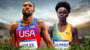 Noah lyles posts a strong message ahead of the upcoming season as fiance junelle bromfield reacts.jpg