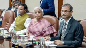 Finance minister nirmala sitharaman addresses rbi board on monday with governor sanjay malhotra.jpg