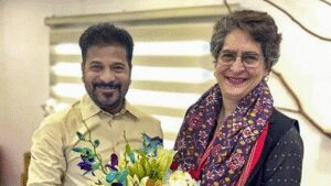 Telangana cm reddy meets priyanka gandhi following municipal poll results.jpg