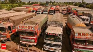 Transporters across maharashtra have announced an indefinite strike starting thursday midnight protesting the alleged misuse of the e challan system and arbitrary penalties.jpg
