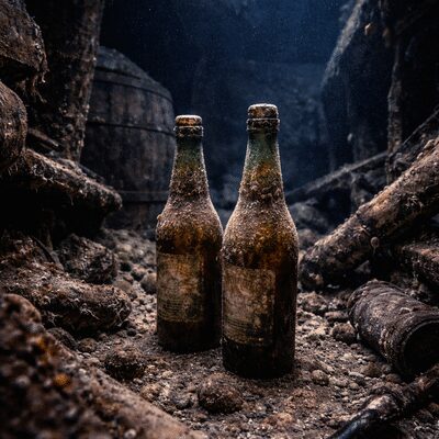 Two 170 year old beer bottles found in a shipwreck from baltic sea image source ai generated.jpg
