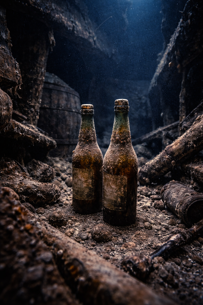 Two 170 year old beer bottles found in a shipwreck from baltic sea image source ai generated.jpg