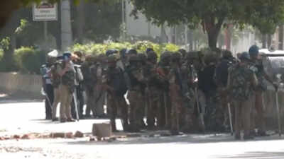 According to officials gatherings were reported from multiple pockets including sectors 70 and 82 where groups of workers assembled again and attempted to intensify the agitation.jpg