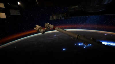 Nasa astronaut captures stunning rare lyrid meteor shower photograph from space station during peak night watch.jpg