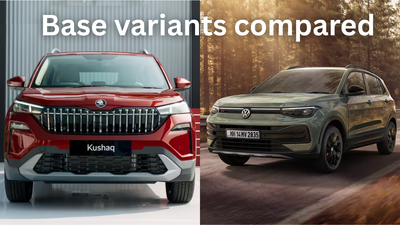 Volkswagen taigun facelift vs skoda kushaq facelift entry level trim features compared.jpg
