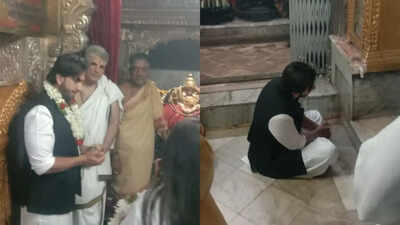 Bollywood actor ranveer singh visited the chamundeshwari temple atop chamundi hills on tuesday morning to offer prayers.jpg