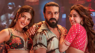 Peddi bts ram charan janhvi kapoor shruti haasan share playful moments on energetic dance track hellallallo sets watch.jpg