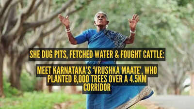 She dug pits fetched water and fought cattle meet karnatakas vrushka maate credited for planting 8000 trees over a 45km corridor.jpg