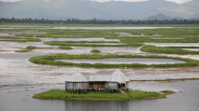 This mysterious floating lake with circular islands in india is also home to one of the worlds longest snakes.jpg