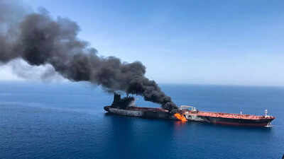 Oil tanker catches fire near oman 24 indian seafarers safe.jpg